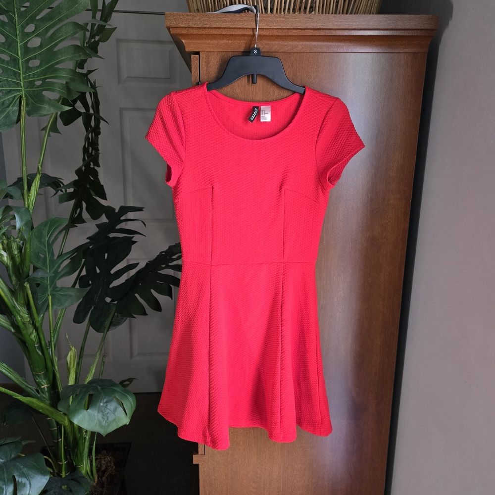 Divided Bright Red Mini Fit-and-Flare Dress